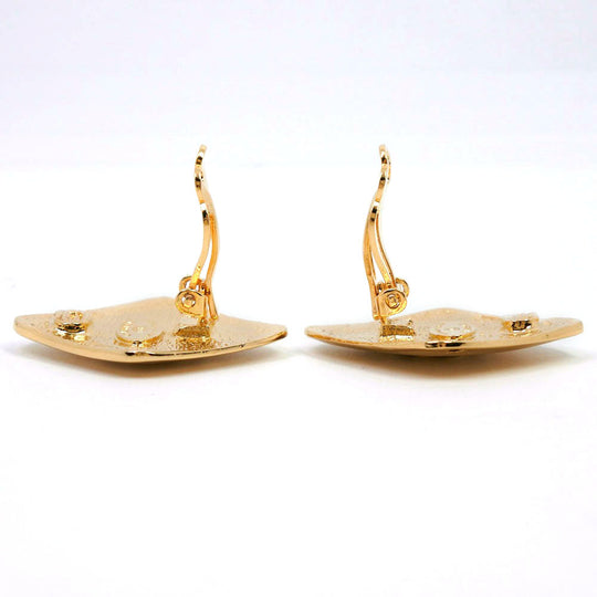 CHANEL Earring Plated Gold gold COCO Mark Women Used Authentic