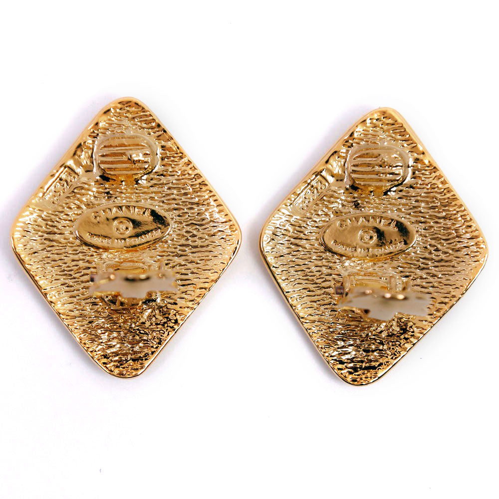 CHANEL Earring Plated Gold gold COCO Mark Women Used Authentic