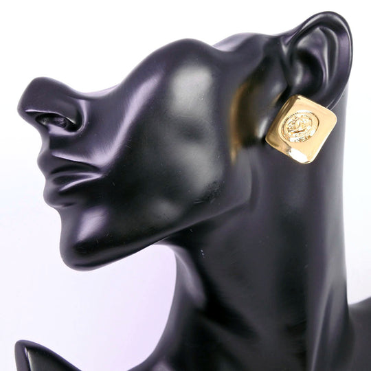 CHANEL Earring Plated Gold gold COCO Mark Women Used Authentic
