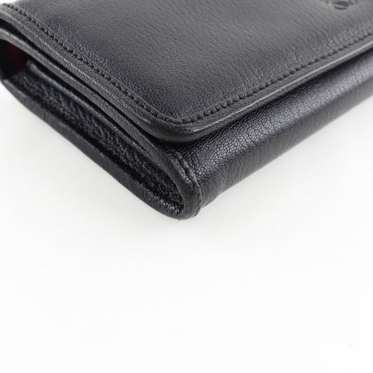 LOEWE Long Wallet Purse Calfskin black Women Used Authentic
