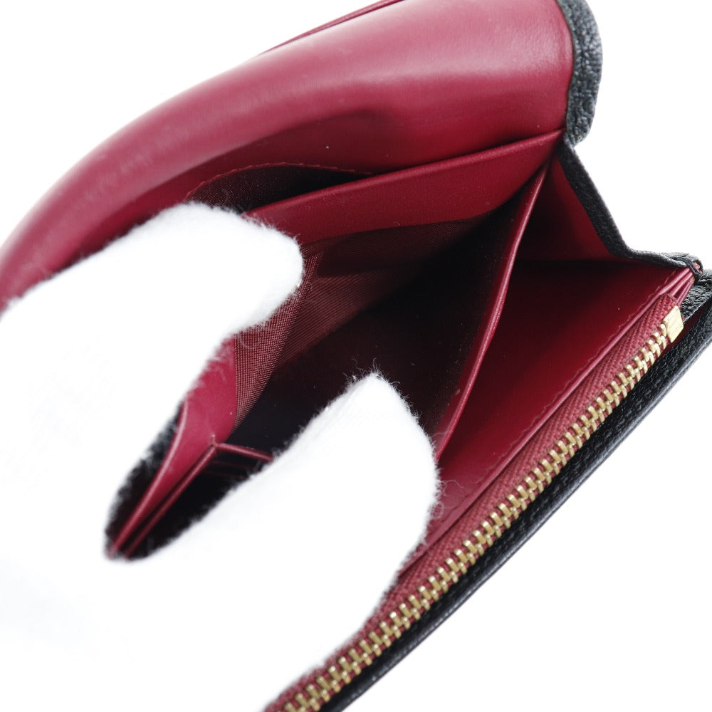 LOEWE Long Wallet Purse Calfskin black Women Used Authentic