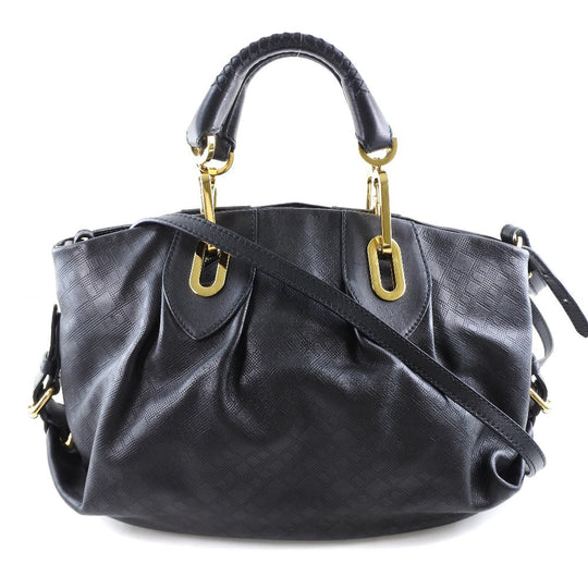 BALLY Handbag Calfskin Black 2WAYHandbag Women Used Authentic