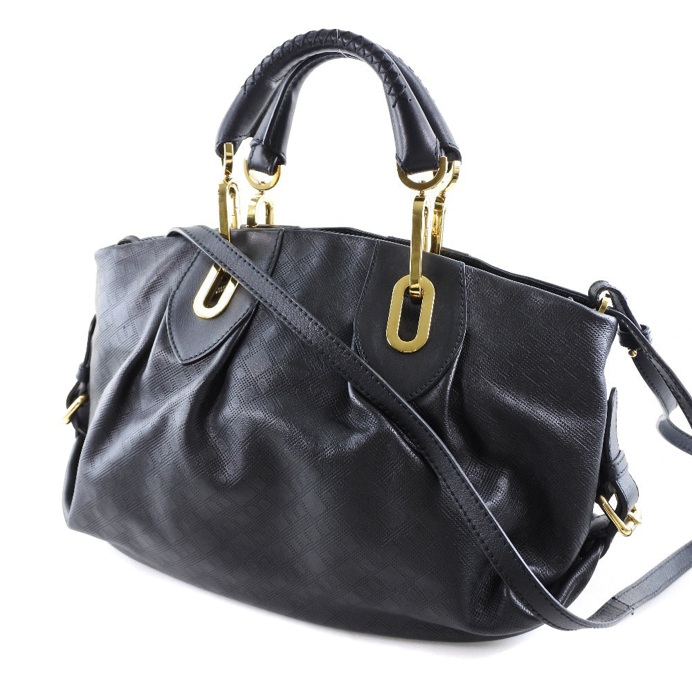 BALLY Handbag Calfskin Black 2WAYHandbag Women Used Authentic