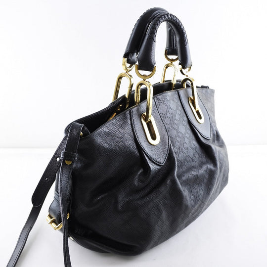 BALLY Handbag Calfskin Black 2WAYHandbag Women Used Authentic
