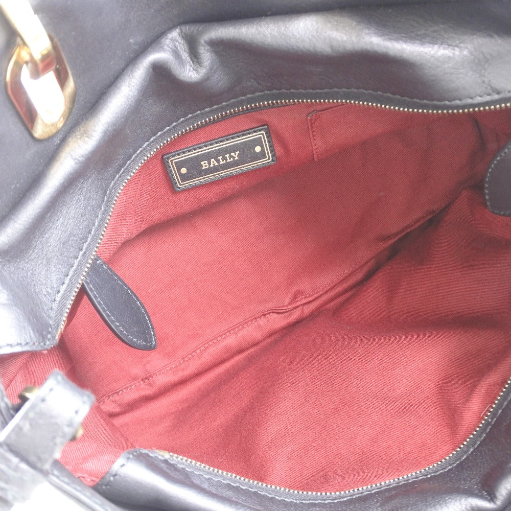 BALLY Handbag Calfskin Black 2WAYHandbag Women Used Authentic