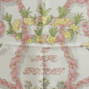 HERMES scarf silk Green Spring celebration LE SACRE du PRINTEMPS Carre90 Women Used Authentic