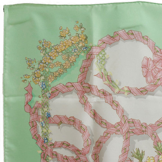HERMES scarf silk Green Spring celebration LE SACRE du PRINTEMPS Carre90 Women Used Authentic