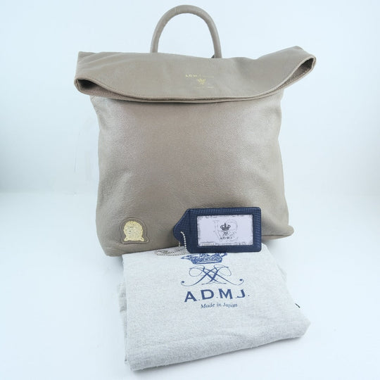 ADMJ Backpack Calfskin beige Women(Unisex) Used Authentic