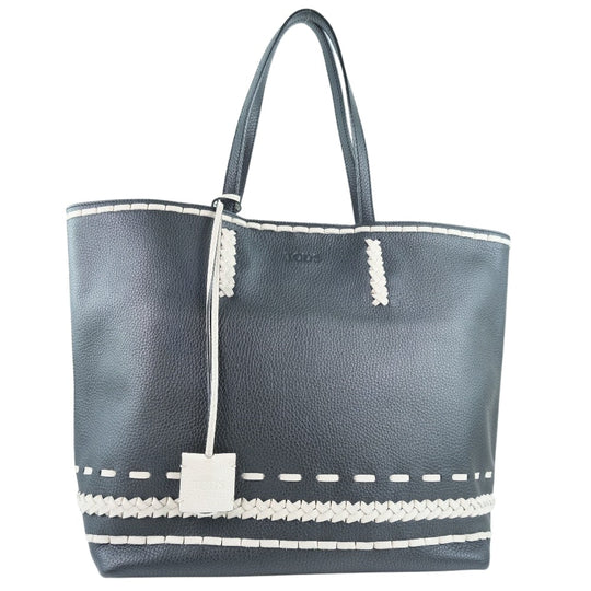 TOD�fS Tote Bag Calfskin black Women Used Authentic