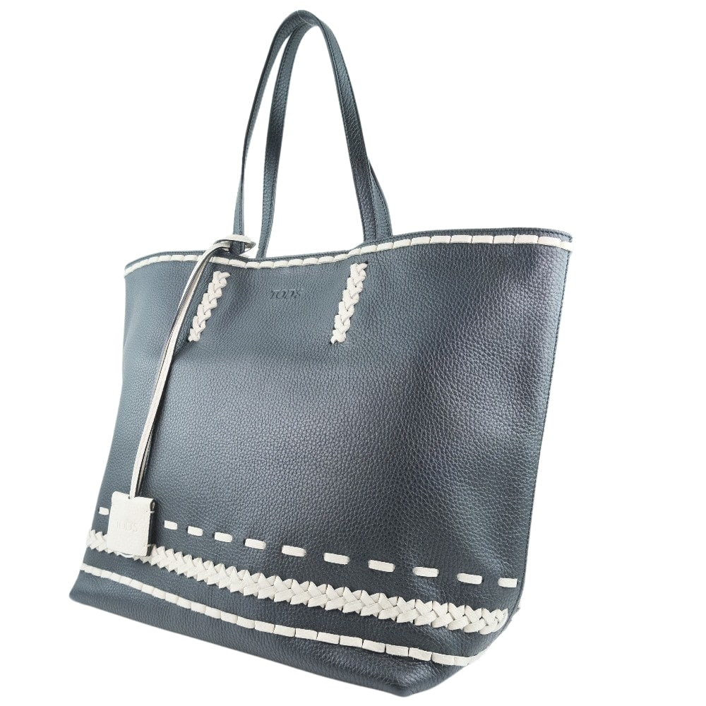 TOD�fS Tote Bag Calfskin black Women Used Authentic