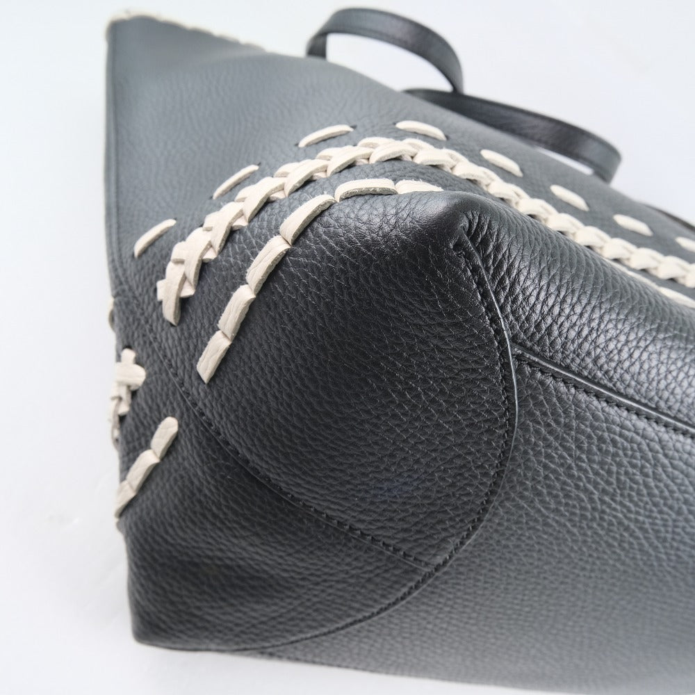 TOD�fS Tote Bag Calfskin black Women Used Authentic