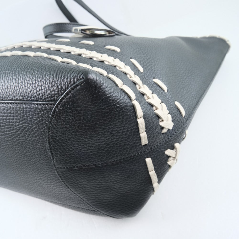 TOD�fS Tote Bag Calfskin black Women Used Authentic