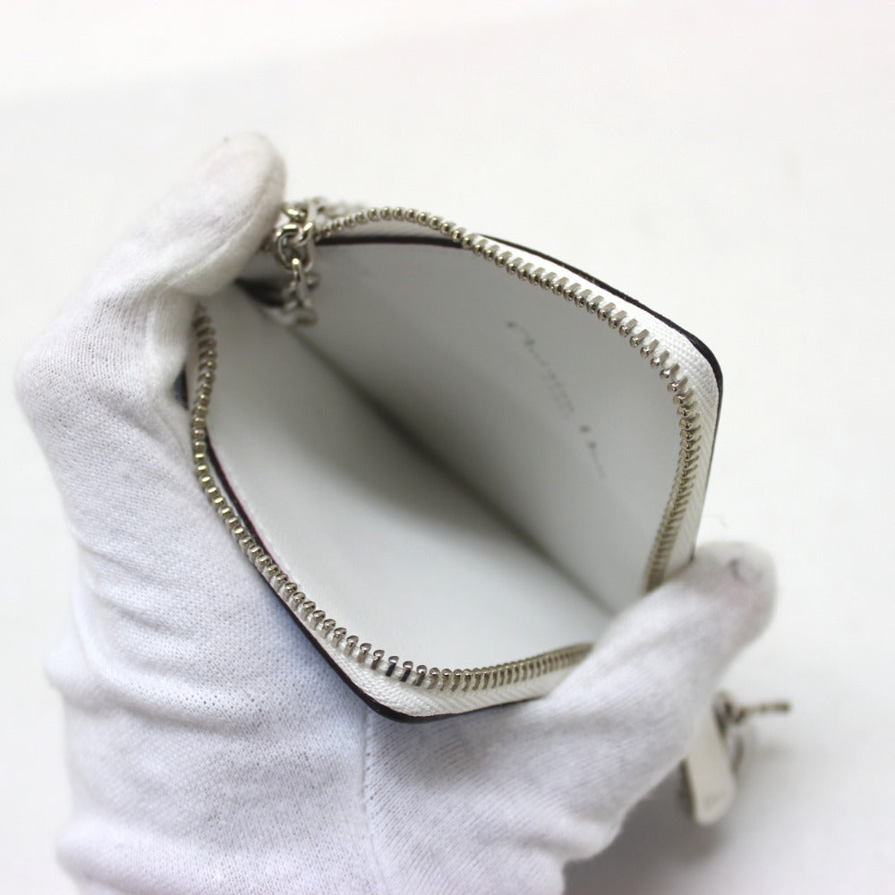 Dior Coin case leather Light blue DIORISSIMO Coin Pocket Women Used Authentic