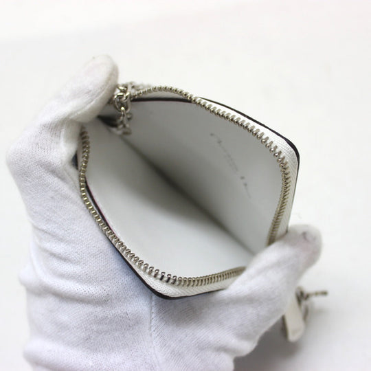 Dior Coin case leather Light blue DIORISSIMO Coin Pocket Women Used Authentic