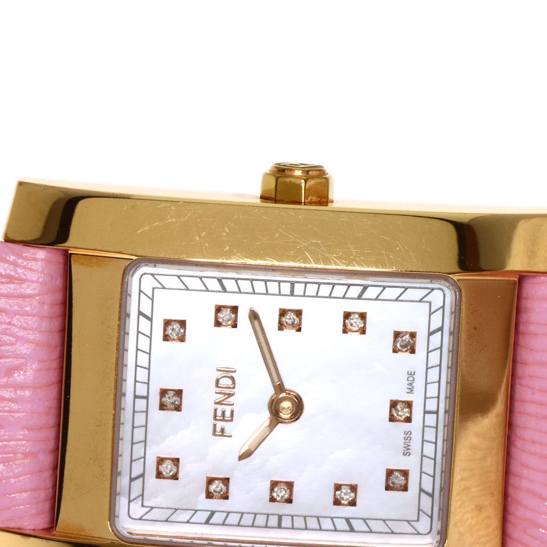 FENDI Watches Quartz 7000L PGP gold Classico 12P Diamond White shell dial