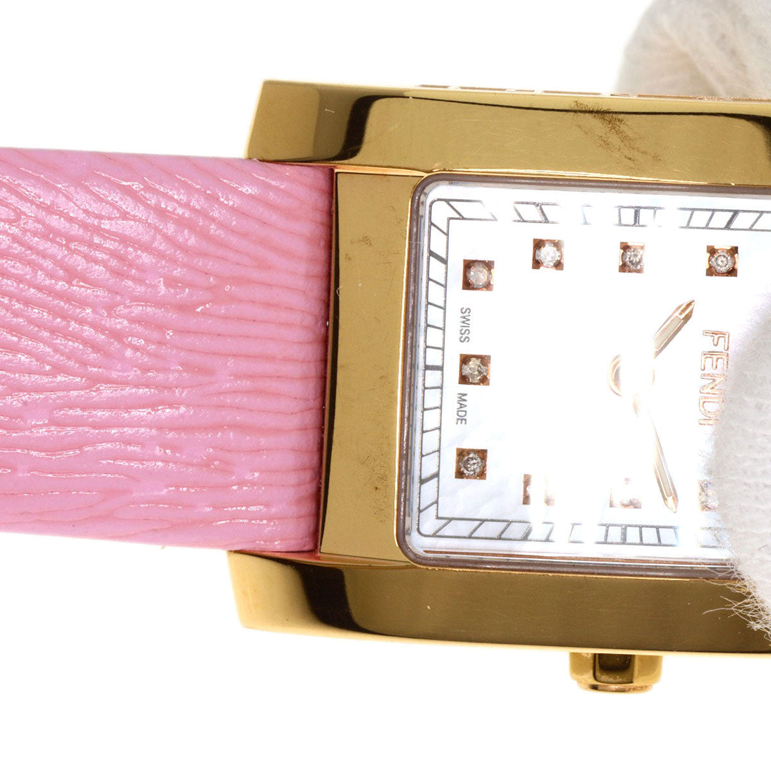 FENDI Watches Quartz 7000L PGP gold Classico 12P Diamond White shell dial