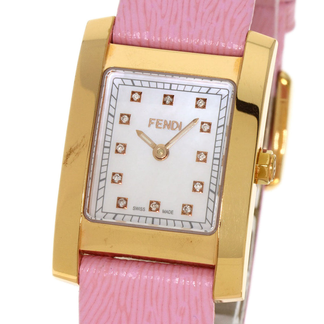 FENDI Watches Quartz 7000L PGP gold Classico 12P Diamond White shell dial