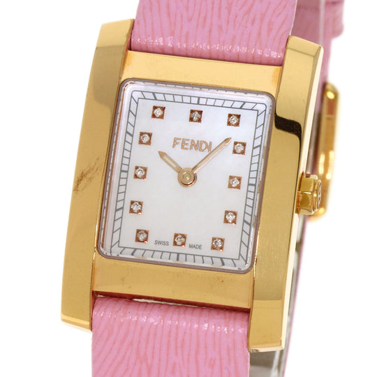 FENDI Watches Quartz 7000L PGP gold Classico 12P Diamond White shell dial