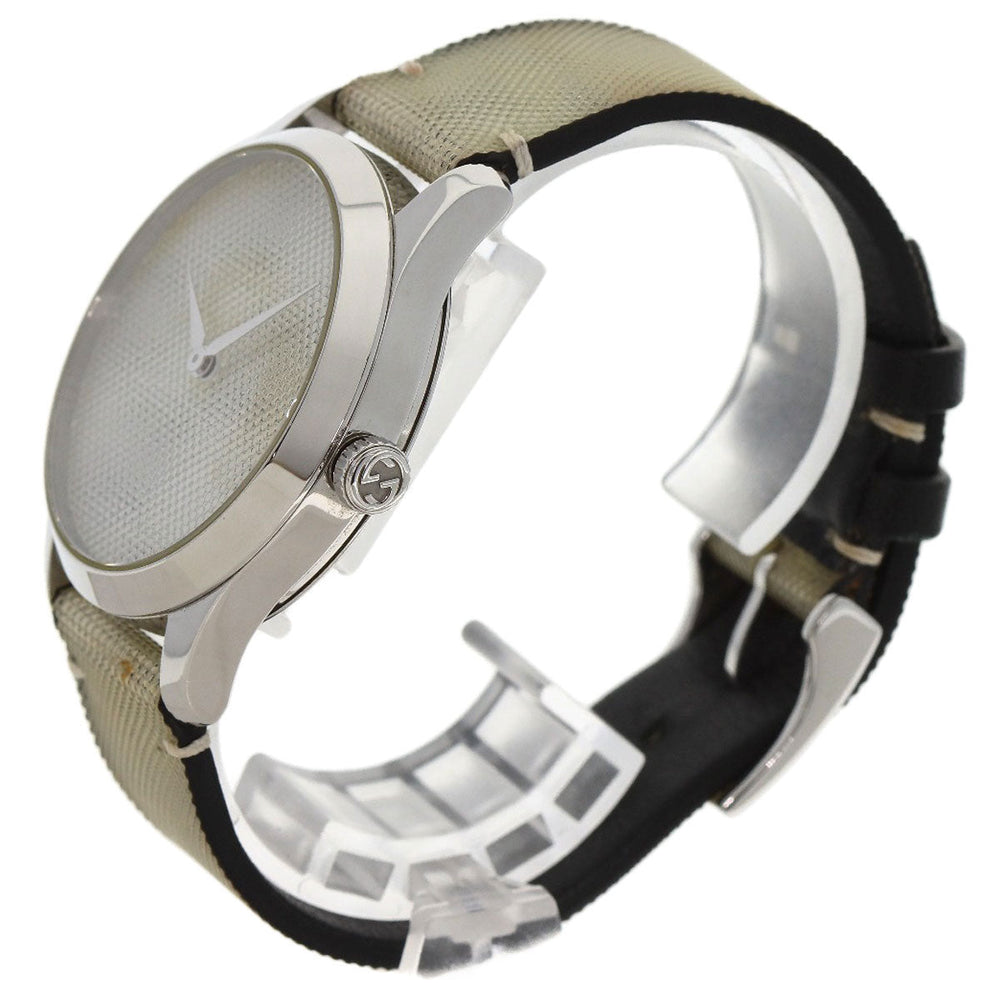 GUCCI Watches Quartz 126.4 Stainless Steel, Leather Silver G timeless hologram hologram dial mens Used Authentic