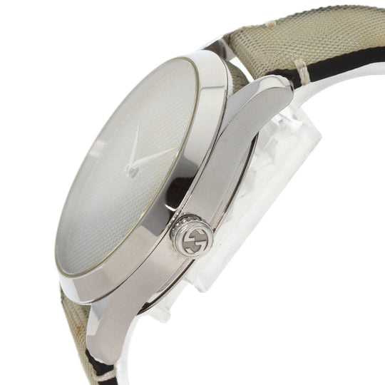 GUCCI Watches Quartz 126.4 Stainless Steel, Leather Silver G timeless hologram hologram dial mens Used Authentic
