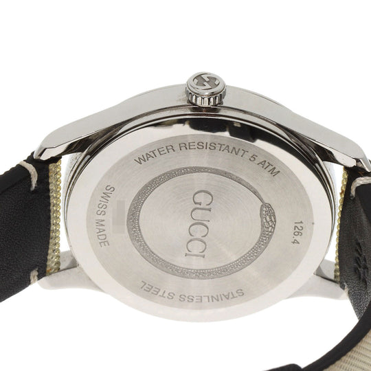 GUCCI Watches Quartz 126.4 Stainless Steel, Leather Silver G timeless hologram hologram dial mens Used Authentic