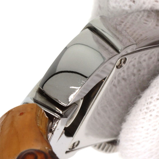 GUCCI Watches Quartz 6800L Stainless Steel, Bamboo Silver Bamboo Ivory dial Women Used Authentic