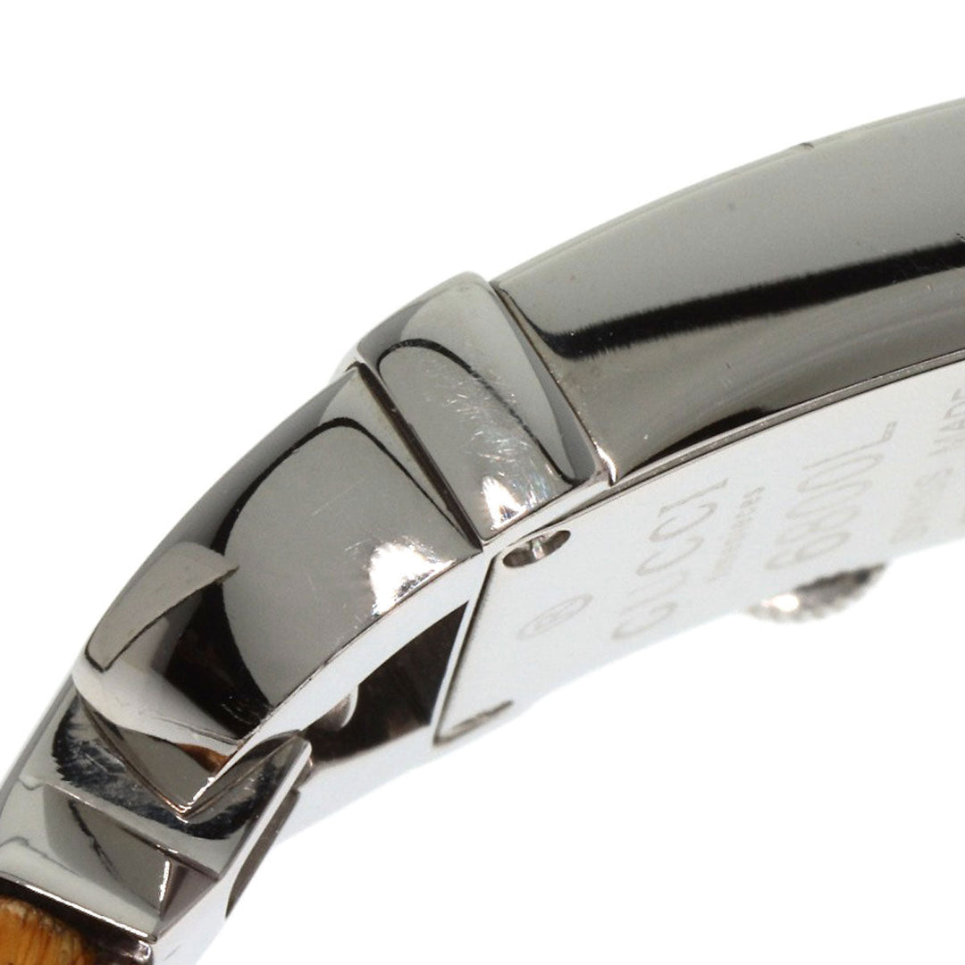 GUCCI Watches Quartz 6800L Stainless Steel, Bamboo Silver Bamboo Ivory dial Women Used Authentic