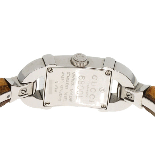 GUCCI Watches Quartz 6800L Stainless Steel, Bamboo Silver Bamboo Ivory dial Women Used Authentic
