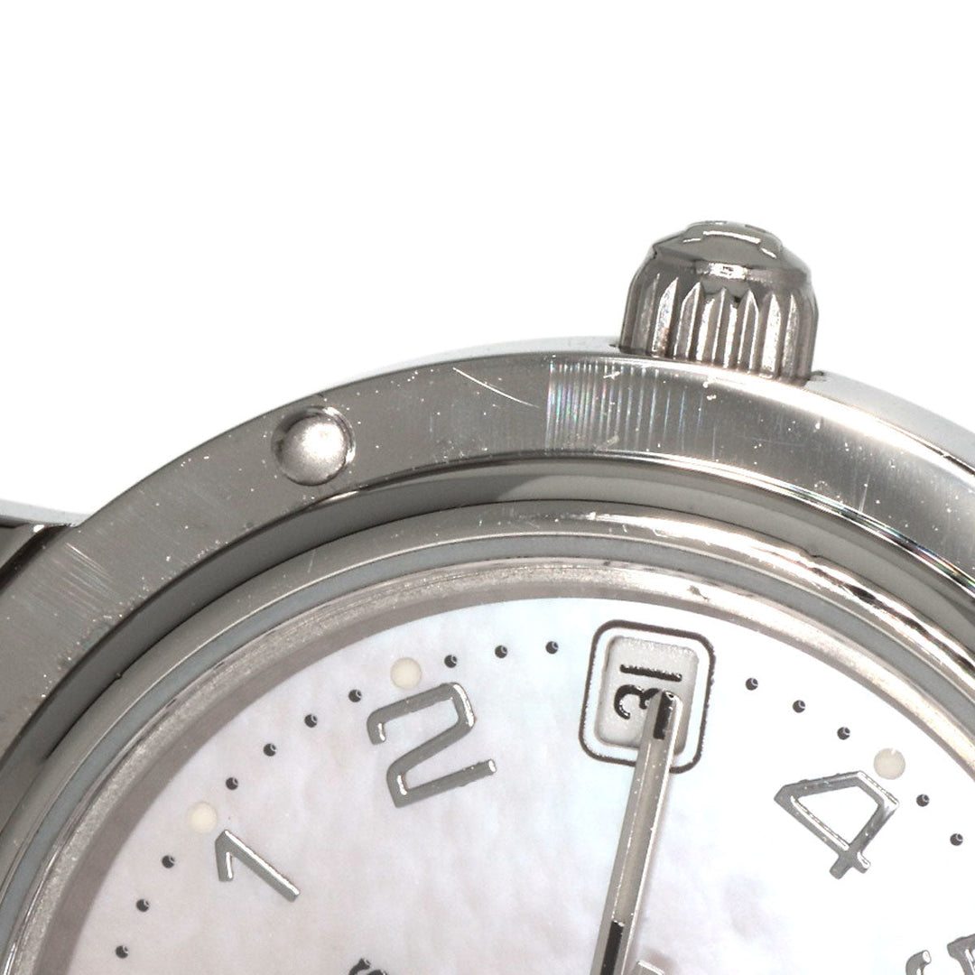 HERMES Watches Quartz CL4.210 Stainless Steel , Stainless Steel Silver Clipper Nacre shell dial Women Used Authentic