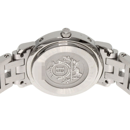 HERMES Watches Quartz CL4.210 Stainless Steel , Stainless Steel Silver Clipper Nacre shell dial Women Used Authentic