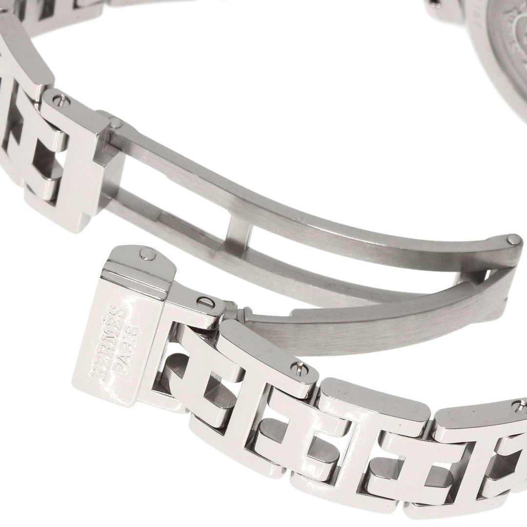 HERMES Watches Quartz CL4.210 Stainless Steel , Stainless Steel Silver Clipper Nacre shell dial Women Used Authentic