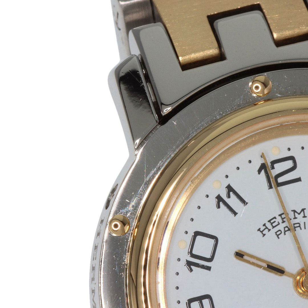 HERMES Watches Quartz CL4.220 Gold Plated gold Clipper white dial