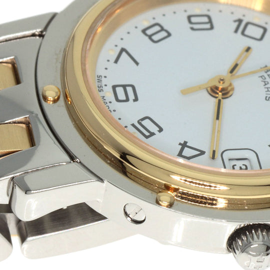 HERMES Watches Quartz CL4.220 Gold Plated gold Clipper white dial