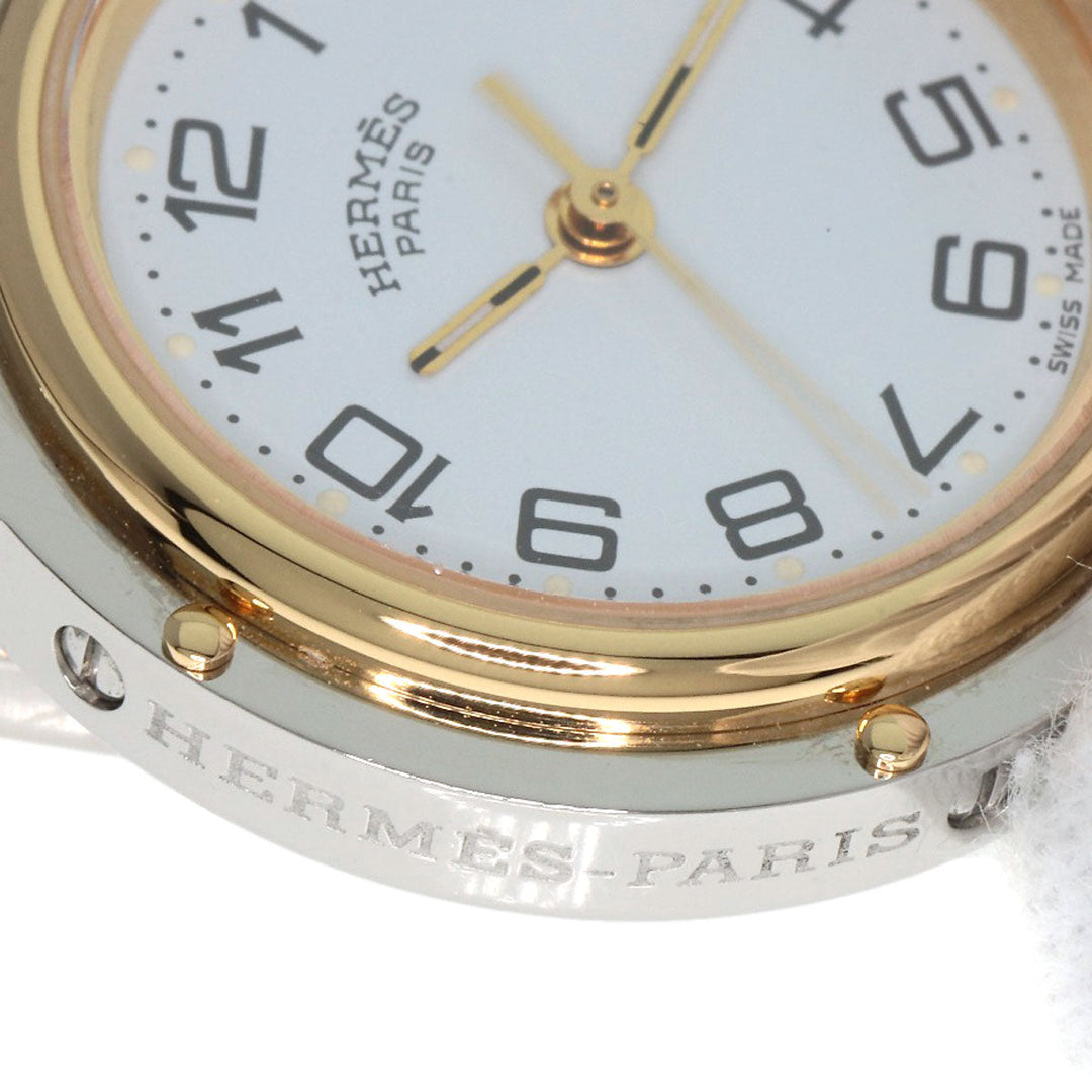 HERMES Watches Quartz CL4.220 Gold Plated gold Clipper white dial