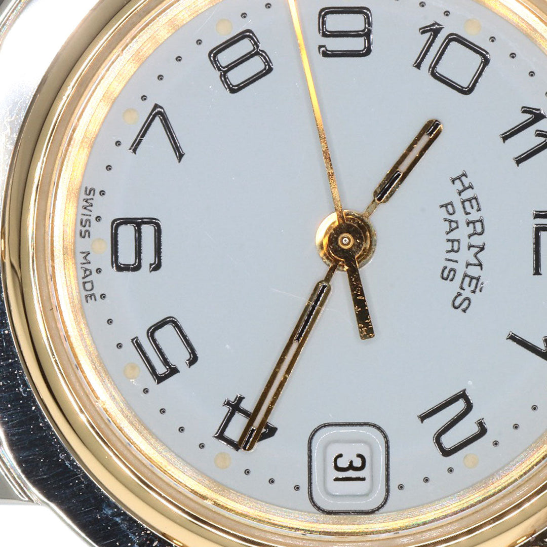 HERMES Watches Quartz CL4.220 Gold Plated gold Clipper white dial
