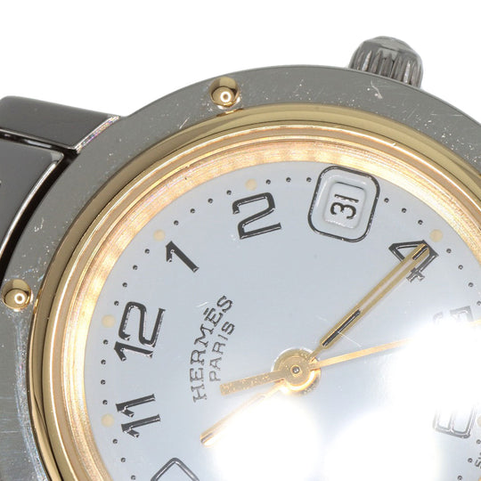 HERMES Watches Quartz CL4.220 Gold Plated gold Clipper white dial