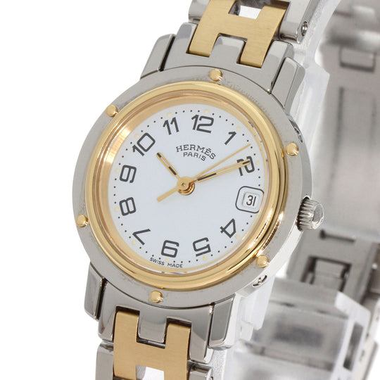 HERMES Watches Quartz CL4.220 Gold Plated gold Clipper white dial