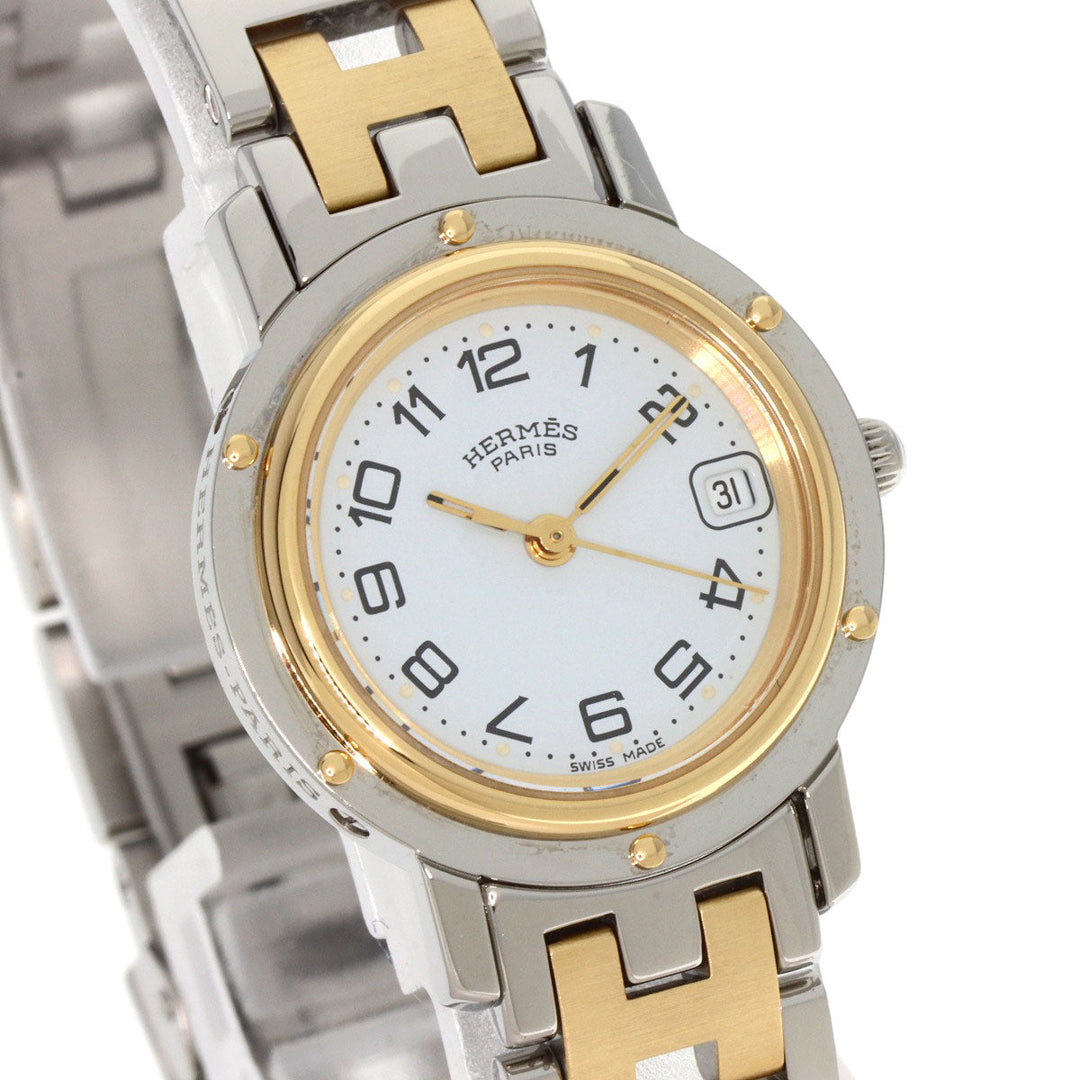 HERMES Watches Quartz CL4.220 Gold Plated gold Clipper white dial