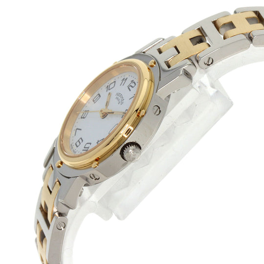 HERMES Watches Quartz CL4.220 Gold Plated gold Clipper white dial