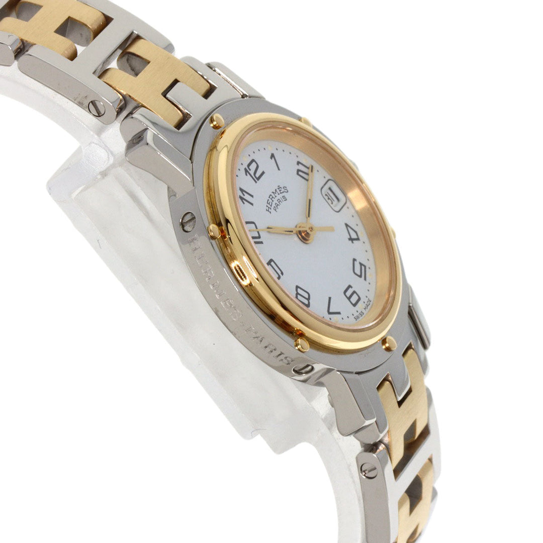 HERMES Watches Quartz CL4.220 Gold Plated gold Clipper white dial