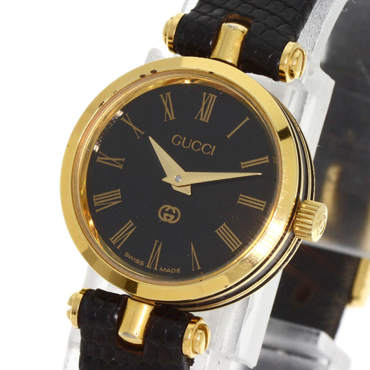 GUCCI Watches Quartz Gold Plated gold Sherry line black dial