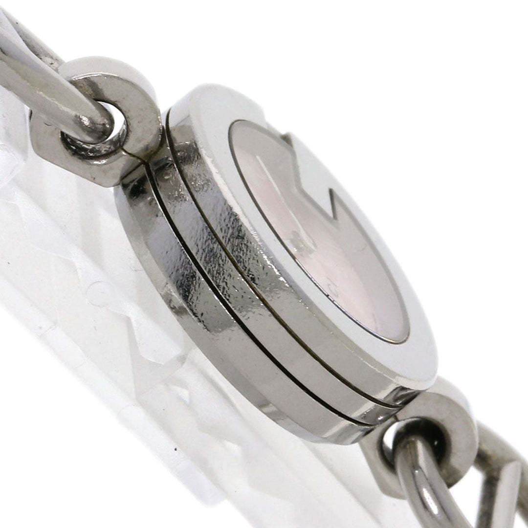 GUCCI Watches Quartz 107 Stainless Steel , Stainless Steel Silver G Charm Bracelet Pink shell dial Women Used Authentic