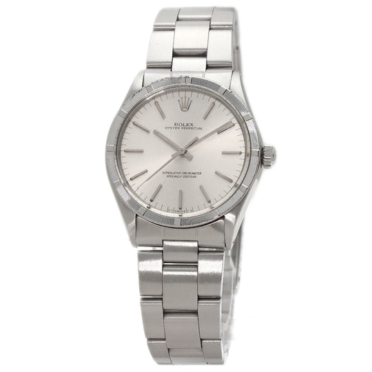 ROLEX Watches Mechanical Automatic 1007 Stainless Steel , Stainless Steel Silver Oyster Perpetual 1973 engine turned bezel Silver dial mens Used Authentic