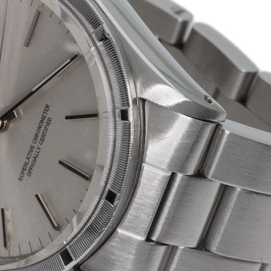 ROLEX Watches Mechanical Automatic 1007 Stainless Steel , Stainless Steel Silver Oyster Perpetual 1973 engine turned bezel Silver dial mens Used Authentic