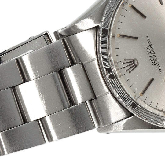ROLEX Watches Mechanical Automatic 1007 Stainless Steel , Stainless Steel Silver Oyster Perpetual 1973 engine turned bezel Silver dial mens Used Authentic