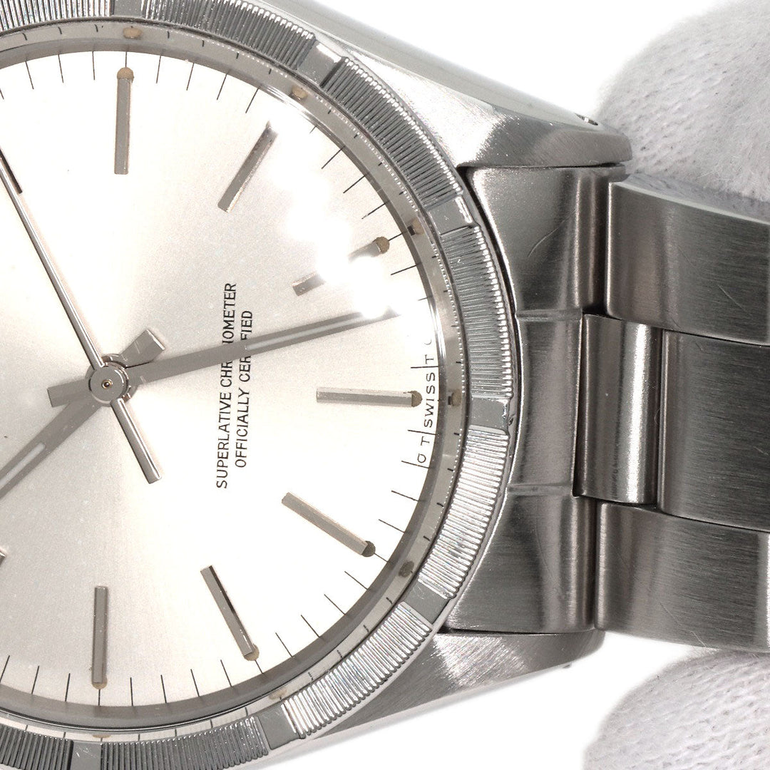 ROLEX Watches Mechanical Automatic 1007 Stainless Steel , Stainless Steel Silver Oyster Perpetual 1973 engine turned bezel Silver dial mens Used Authentic
