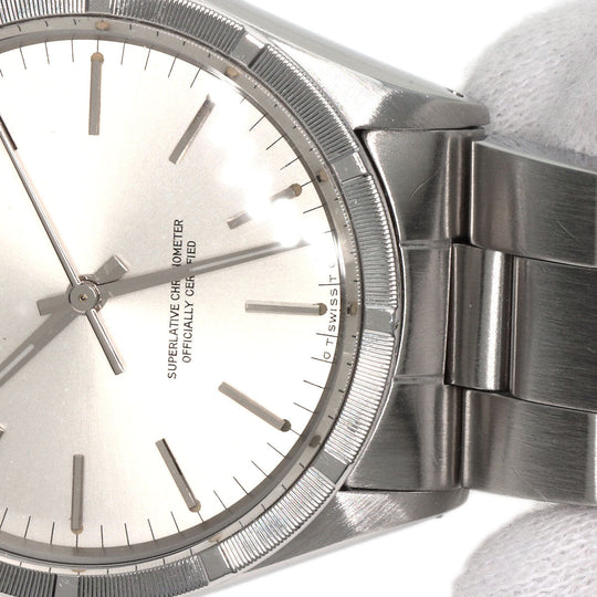 ROLEX Watches Mechanical Automatic 1007 Stainless Steel , Stainless Steel Silver Oyster Perpetual 1973 engine turned bezel Silver dial mens Used Authentic