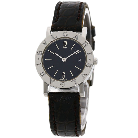 BVLGARI Watches Quartz BB26SLD Stainless Steel, Leather Silver Bulgari Bulgari black dial Women Used Authentic