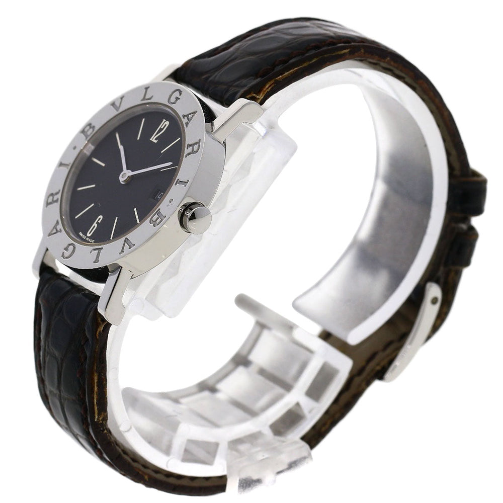 BVLGARI Watches Quartz BB26SLD Stainless Steel, Leather Silver Bulgari Bulgari black dial Women Used Authentic