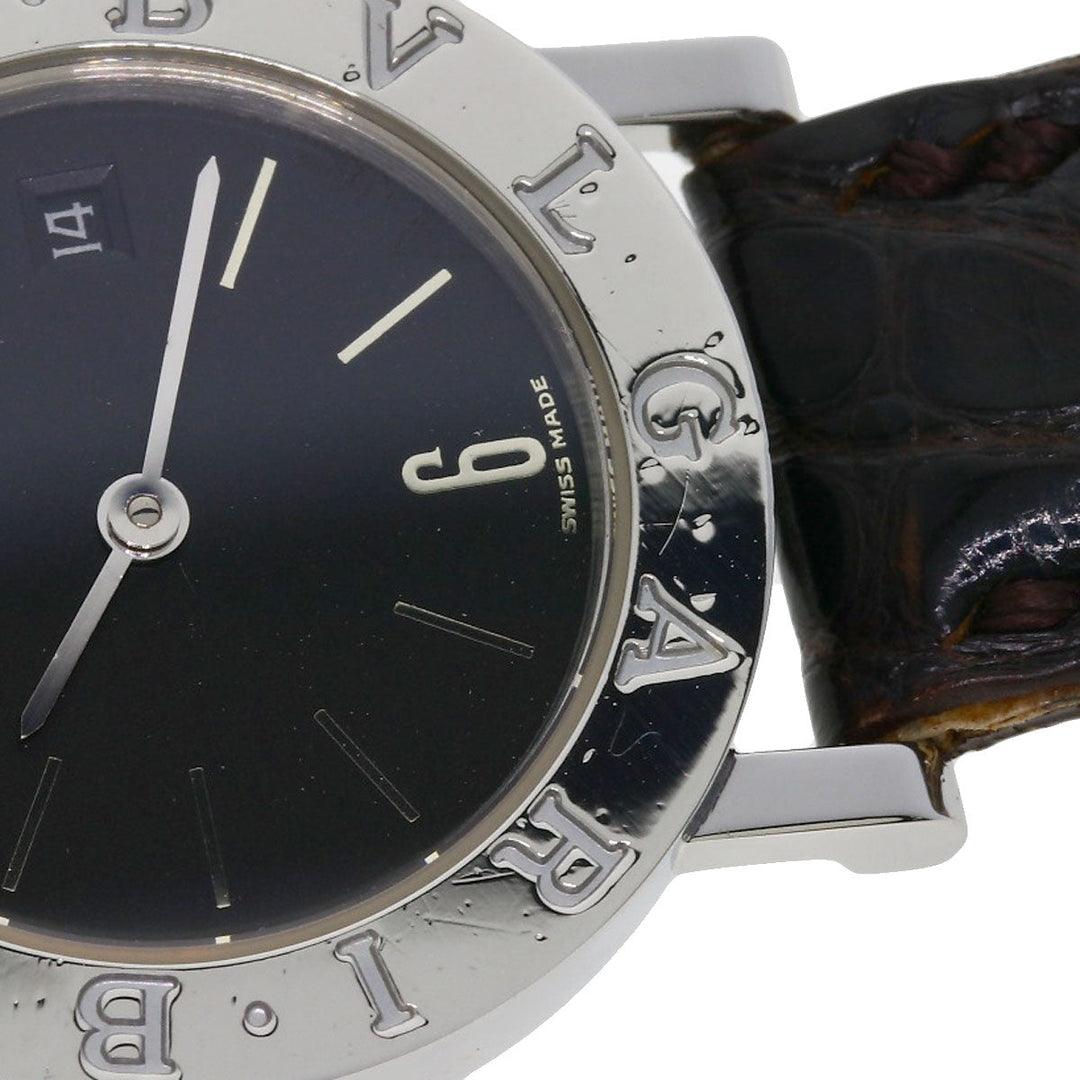 BVLGARI Watches Quartz BB26SLD Stainless Steel, Leather Silver Bulgari Bulgari black dial Women Used Authentic